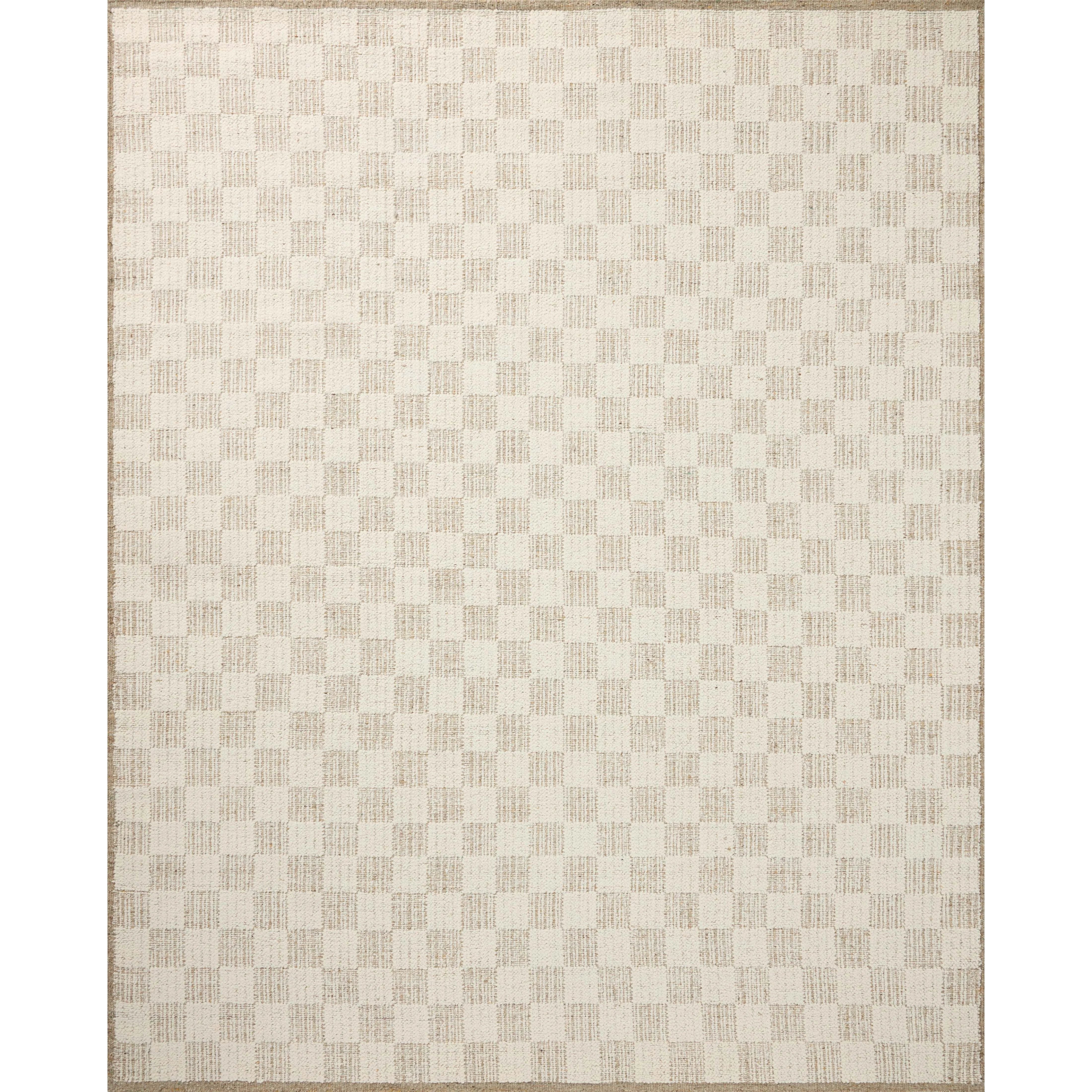 The Knox Ivory / Khaki Rug by Brigette Romanek x Loloi is a handwoven area rug with a contemporary checkerboard pattern and a texture reminiscent of a luxurious knit sweater. Made of a blend of wool and cotton that plays with scale and texture, Knox is imbued with cozy luxury that can anchor any room. Amethyst Home provides interior design, new home construction design consulting, vintage area rugs, and lighting in the Portland metro area.