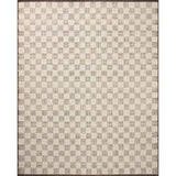 The Knox Ivory / Mocha Rug by Brigette Romanek x Loloi is a handwoven area rug with a contemporary checkerboard pattern and a texture reminiscent of a luxurious knit sweater. Made of a blend of wool and cotton that plays with scale and texture, Knox is imbued with cozy luxury that can anchor any room. Amethyst Home provides interior design, new home construction design consulting, vintage area rugs, and lighting in the Nashville metro area.