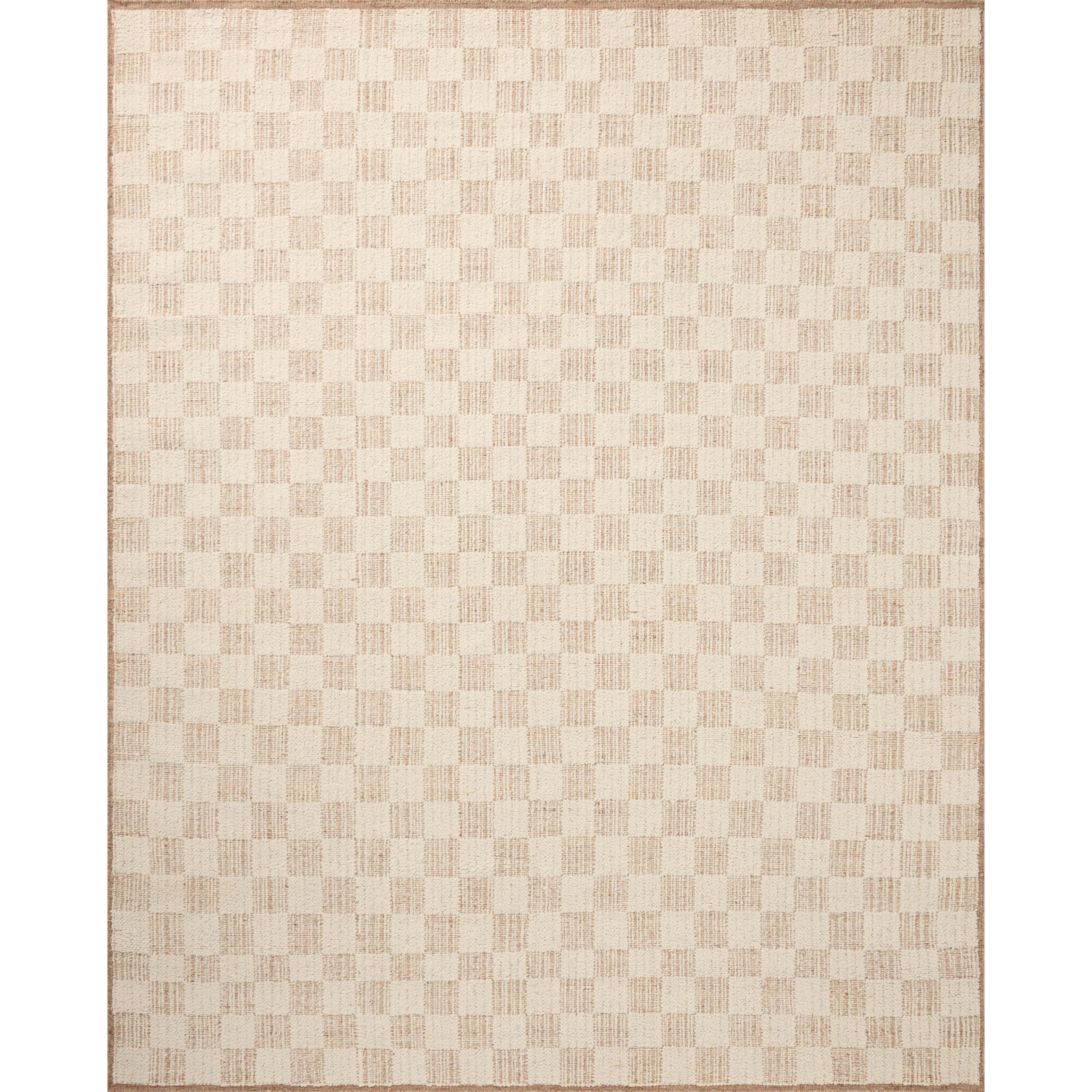 The Knox Ivory / Terracotta Rug by Brigette Romanek x Loloi is a handwoven area rug with a contemporary checkerboard pattern and a texture reminiscent of a luxurious knit sweater. Made of a blend of wool and cotton that plays with scale and texture, Knox is imbued with cozy luxury that can anchor any room. Amethyst Home provides interior design, new home construction design consulting, vintage area rugs, and lighting in the Alpharetta metro area.