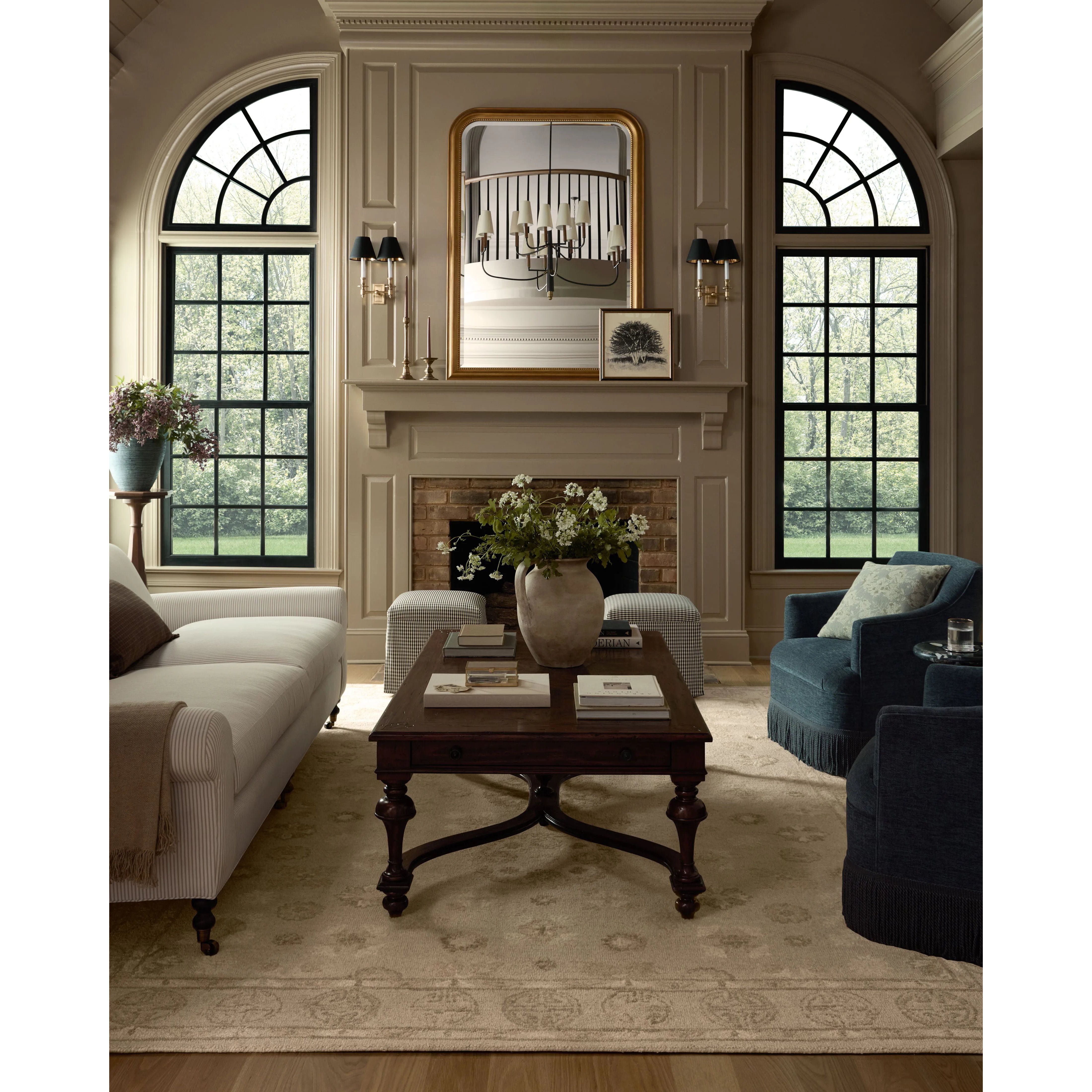 Loose, overscaled florals extend across the Dorothea Collection from Chris Loves Julia x Loloi, an elegant area rug for timeless home decor. Dorothea has a thick, hand-tufted pile that reveals beautiful tonality in the wool’s neutral palette. Amethyst Home provides interior design, new home construction design consulting, vintage area rugs, and lighting in the Miami metro area.