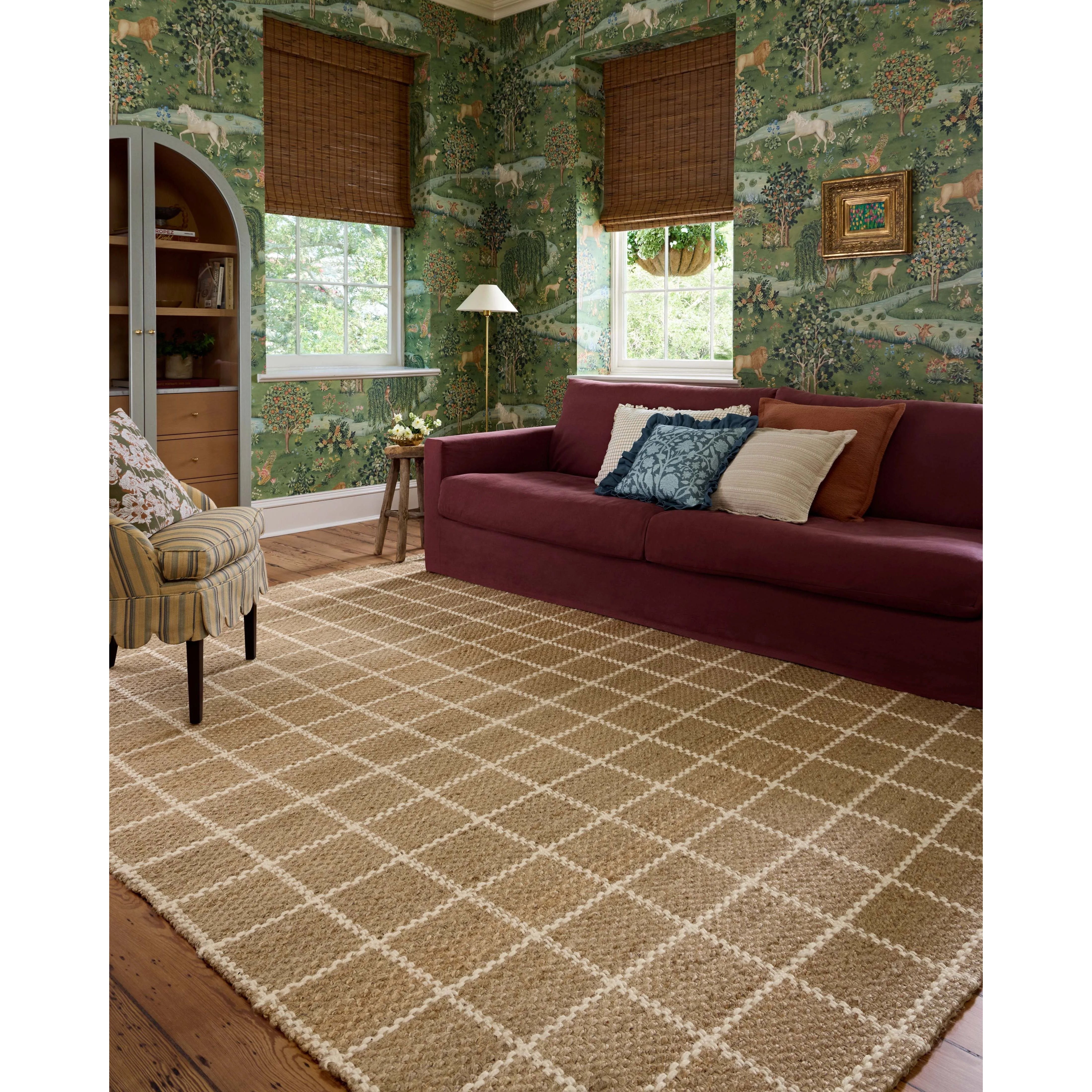 The Fletcher Collection from Chris Loves Julia x Loloi is a power-loomed jute rug with a large-scale grid pattern for an organic modern twist on a classic style. The rugs chunky texture and checkerboard-detailed lines are the refined details that Chris Loves Julia is known for, while the rugs natural palette allows for easy styling in any room. Amethyst Home provides interior design, new home construction design consulting, vintage area rugs, and lighting in the Alpharetta metro area.
