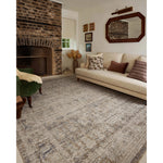 Featuring Chris Loves Julia × Loloi Ida Slate / Natural Rug by Loloi at Amethyst Home. The Ida Collection from Chris Loves Julia x Loloi is a vintage-inspired area rug with a soft, subtly textured pile similar to hand-knotted rugs. The rugs gentle distressing creates a timeless look, while its durability and earthy colorways make it a great choice for the bus. Amethyst Home provides interior design, new home construction design consulting, vintage area rugs, and lighting in the Houston metro area.