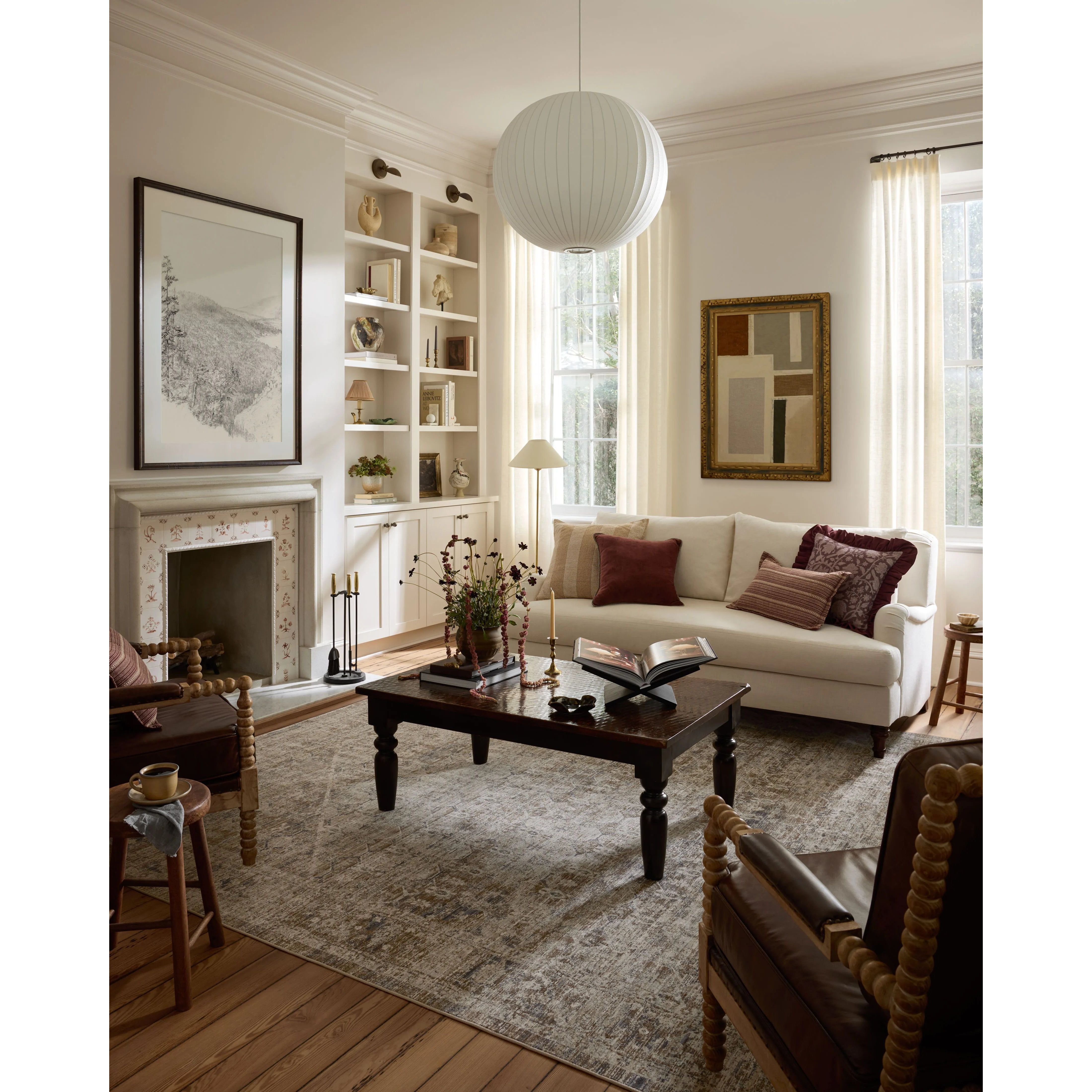 The Ida Collection from Chris Loves Julia x Loloi is a vintage-inspired area rug with a soft, subtly textured pile similar to hand-knotted rugs. The rugs gentle distressing creates a timeless look, while its durability and earthy colorways make it a great choice for the busiest rooms of the home, especially living rooms, kitchens, and hallways. Amethyst Home provides interior design, new home construction design consulting, vintage area rugs, and lighting in the Salt Lake City metro area.