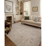 The Louisa Collection is a serene area rug based on beautiful, traditional Turkish designs updated in calm colorways by Chris Loves Julia in collaboration with Loloi. Pale blues, creams, and browns create a sense of softness, but so does the rugs pile, which is made of easy-to-clean, velvety polyester. Amethyst Home provides interior design, new home construction design consulting, vintage area rugs, and lighting in the Salt Lake City metro area.
