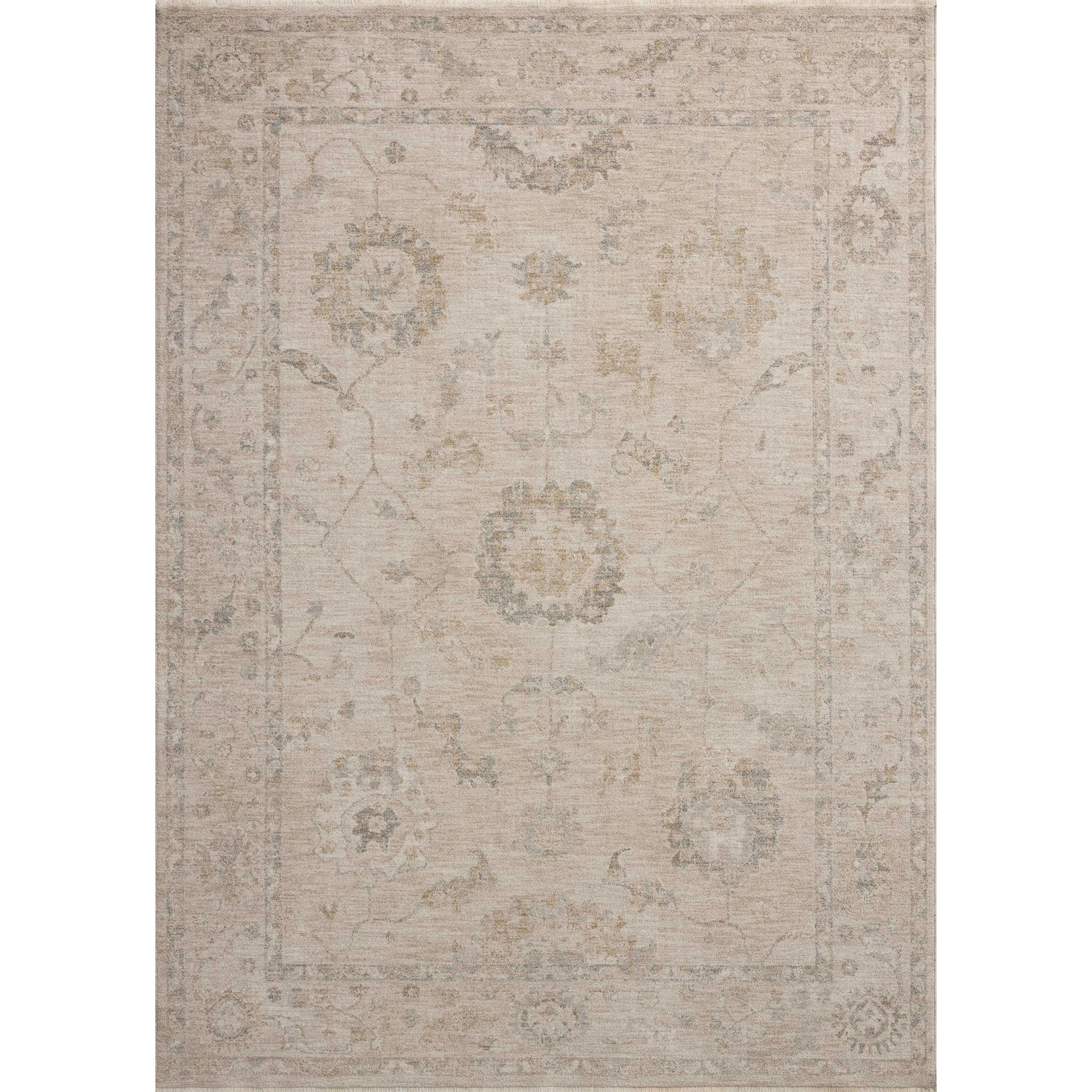 The Louisa Collection is a serene area rug based on beautiful, traditional Turkish designs updated in calm colorways by Chris Loves Julia in collaboration with Loloi. Pale blues, creams, and browns create a sense of softness, but so does the rugs pile, which is made of easy-to-clean, velvety polyester. Amethyst Home provides interior design, new home construction design consulting, vintage area rugs, and lighting in the San Diego metro area.