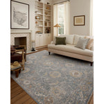 The Louisa Collection is a serene area rug based on beautiful, traditional Turkish designs updated in calm colorways by Chris Loves Julia in collaboration with Loloi. Pale blues, creams, and browns create a sense of softness, but so does the rugs pile, which is made of easy-to-clean, velvety polyester. Amethyst Home provides interior design, new home construction design consulting, vintage area rugs, and lighting in the Charlotte metro area.