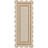 Featuring Chris Loves Julia × Loloi Scottie Ivory / Rust Rug by Loloi at Amethyst Home. The Scottie Collection from Chris Loves Julia x Loloi is a hand-tufted wool area rug with a playful scalloped edge and lower-pile, striped border for a touch of structure. The rugs overall pile is thick and plush, available in easygoing earth tones and neutral colorways.. Amethyst Home provides interior design, new home construction design consulting, vintage area rugs, and lighting in the Nashville metro area.