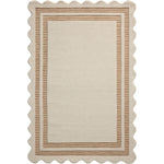 Featuring Chris Loves Julia × Loloi Scottie Ivory / Rust Rug by Loloi at Amethyst Home. The Scottie Collection from Chris Loves Julia x Loloi is a hand-tufted wool area rug with a playful scalloped edge and lower-pile, striped border for a touch of structure. The rugs overall pile is thick and plush, available in easygoing earth tones and neutral colorways.. Amethyst Home provides interior design, new home construction design consulting, vintage area rugs, and lighting in the San Diego metro area.