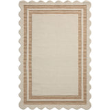 Featuring Chris Loves Julia × Loloi Scottie Ivory / Rust Rug by Loloi at Amethyst Home. The Scottie Collection from Chris Loves Julia x Loloi is a hand-tufted wool area rug with a playful scalloped edge and lower-pile, striped border for a touch of structure. The rugs overall pile is thick and plush, available in easygoing earth tones and neutral colorways.. Amethyst Home provides interior design, new home construction design consulting, vintage area rugs, and lighting in the San Diego metro area.