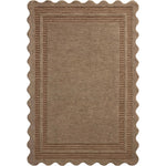 Featuring Chris Loves Julia × Loloi Scottie Mocha / Clay Rug by Loloi at Amethyst Home. The Scottie Collection from Chris Loves Julia x Loloi is a hand-tufted wool area rug with a playful scalloped edge and lower-pile, striped border for a touch of structure. The rugs overall pile is thick and plush, available in easygoing earth tones and neutral colorways. . Amethyst Home provides interior design, new home construction design consulting, vintage area rugs, and lighting in the Monterey metro area.