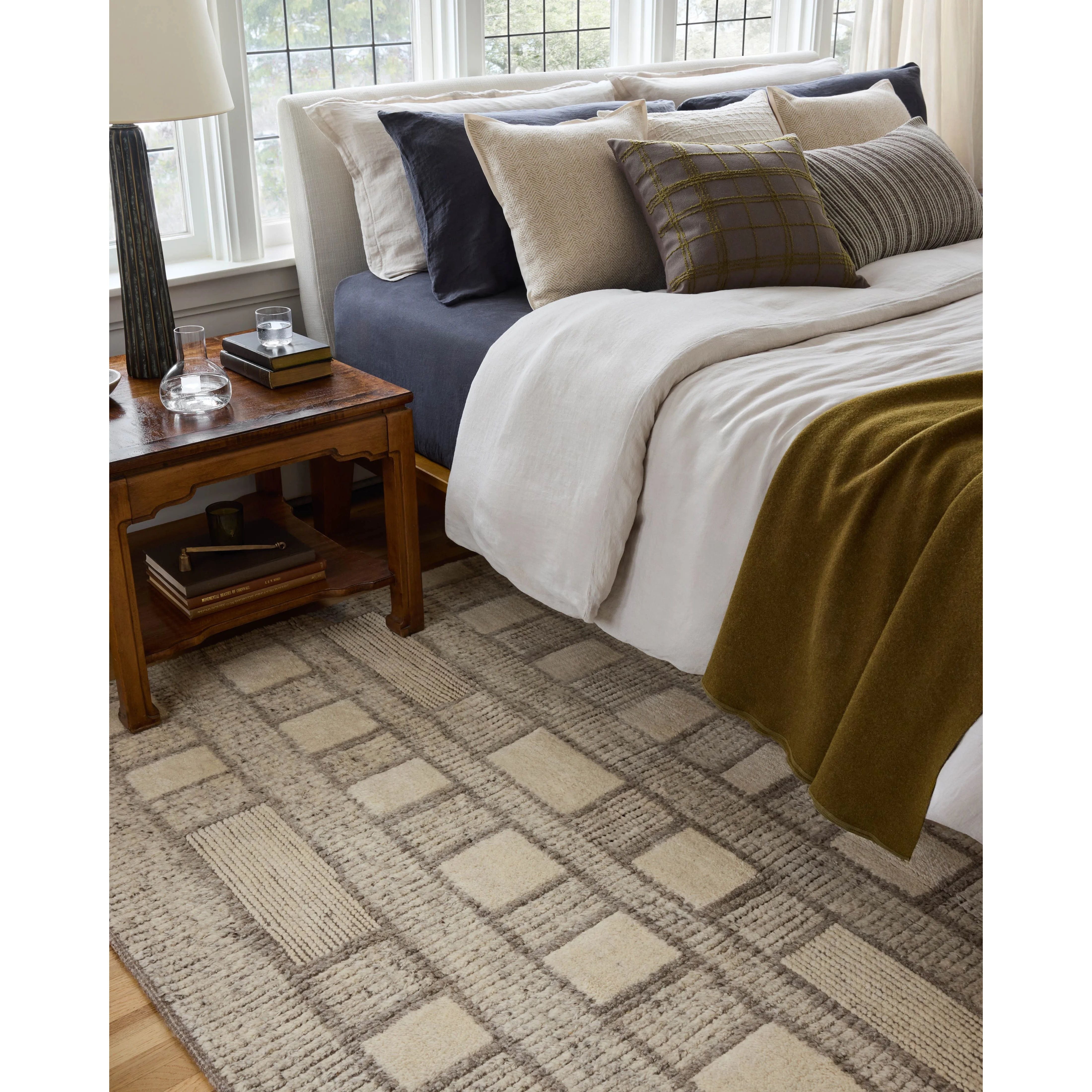 Featuring David Jean Stoffer x Loloi Grey Hand-Knotted Rug by Loloi at Amethyst Home. Unexpected stripes trace along the David Collection, a hand-knotted area rug with a plush, luxurious presence. Abstract patterns are carved into the design for a richly textured pile that's satisfying to sink into. This collection is made of 100% wool in India and Good. Amethyst Home provides interior design, new home construction design consulting, vintage area rugs, and lighting in the Winter Garden metro area.