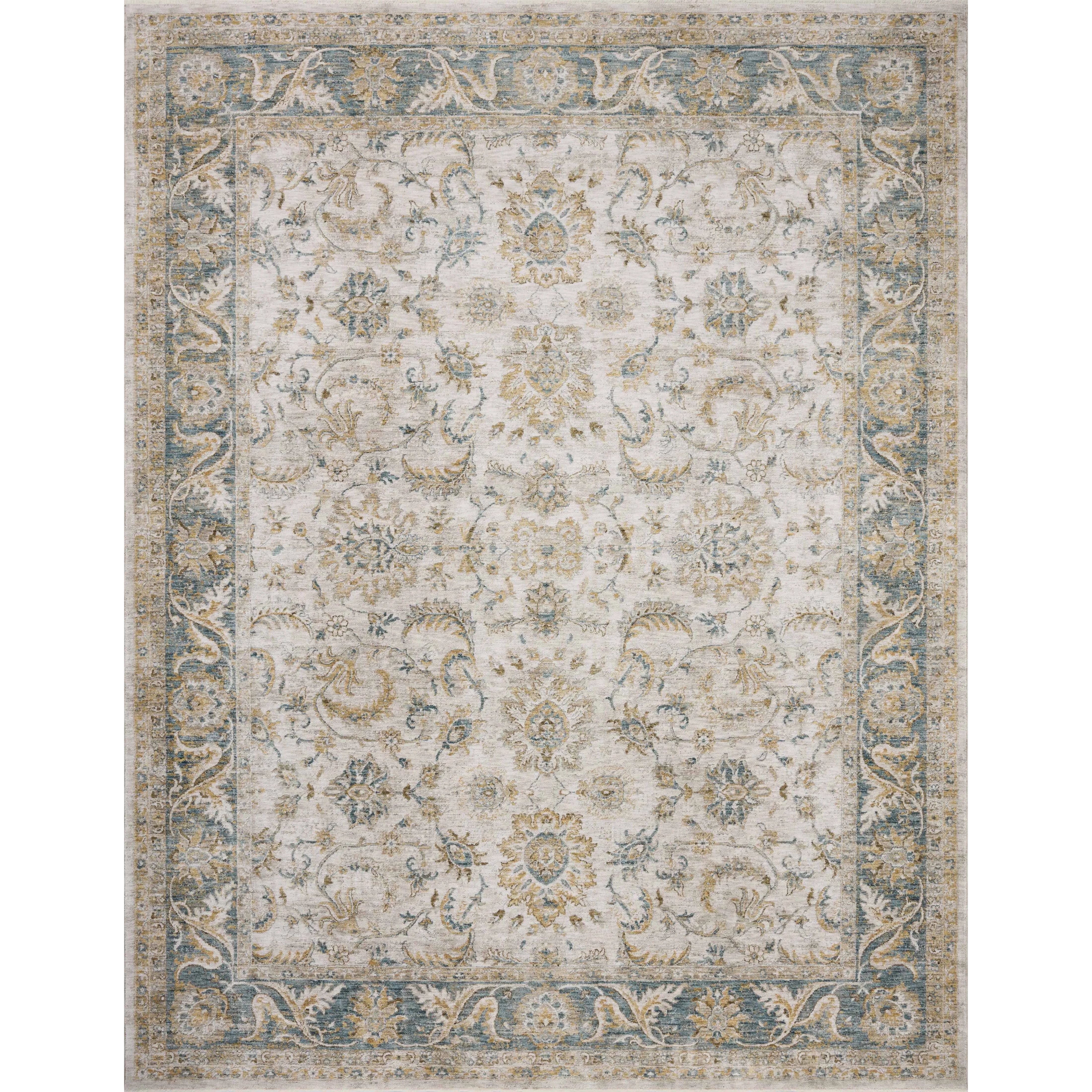 Power-loomed in Turkey of 100% polyester pile, the Gaia Natural / Ocean Rug displays a classic color palette and a mix of abstract and traditional-inspired motifs. With a variation of warm and cool tones, mix of modern and classic designs, Gaia offers an option for all types of styles Amethyst Home provides interior design, new home construction design consulting, vintage area rugs, and lighting in the Charlotte metro area.