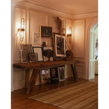 The Weatherstaff Collection is a vertically striped jute area rug with an organic look and feel, designed by Leanne Ford x Loloi. The earth-toned area rug features flatwoven jute that creates a ribbed texture horizontally, with stripes that are vertical—a playful combination. Amethyst Home provides interior design, new home construction design consulting, vintage area rugs, and lighting in the Austin metro area.