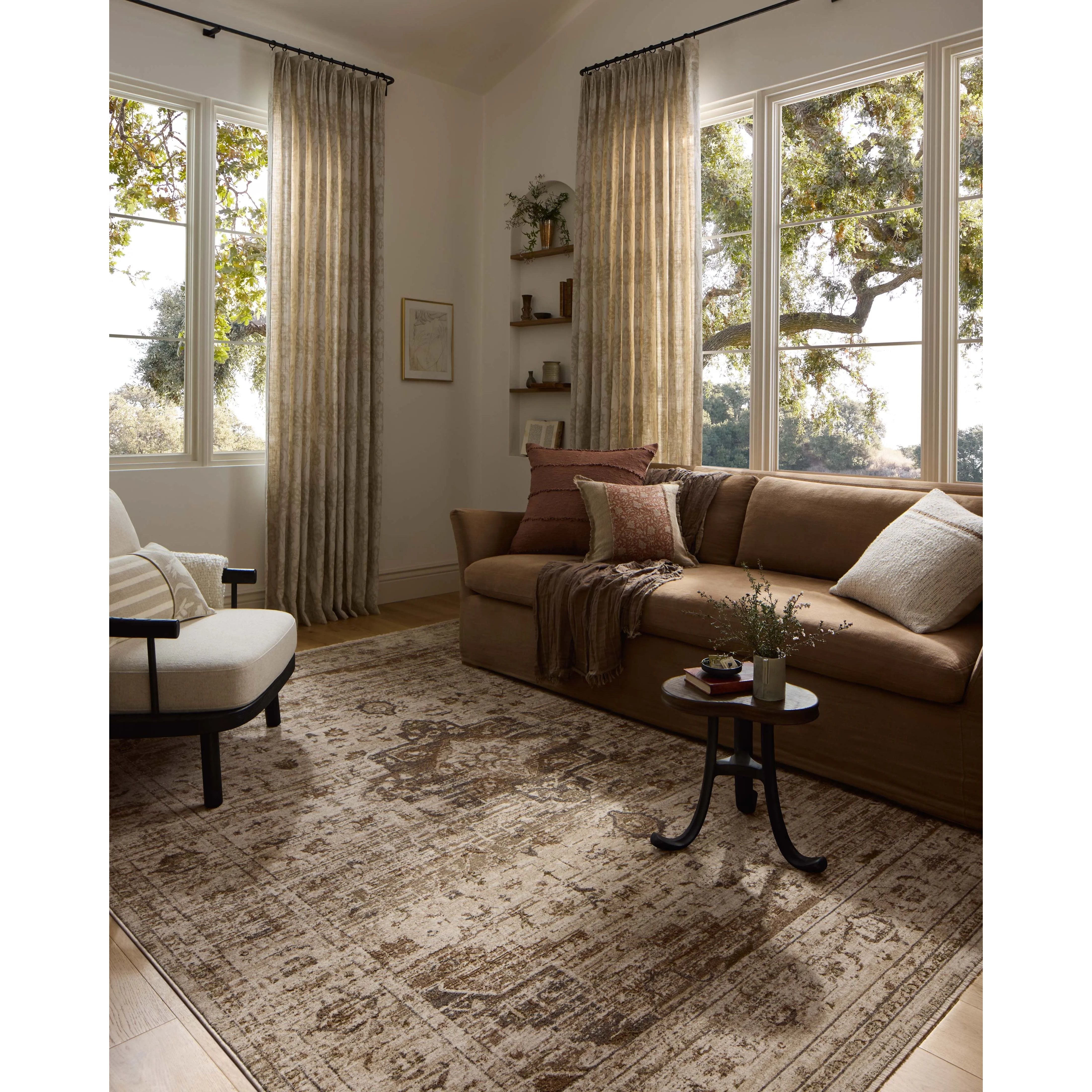The Haywood Collection is an easy-to-clean, earth-toned area rug with a subtly distressed traditional design. Haywood is power-loomed of polyester in Turkey, a durable area rug for a living room, bedroom, dining room, or other high-traffic spaces. Amethyst Home provides interior design, new home construction design consulting, vintage area rugs, and lighting in the Monterey metro area.