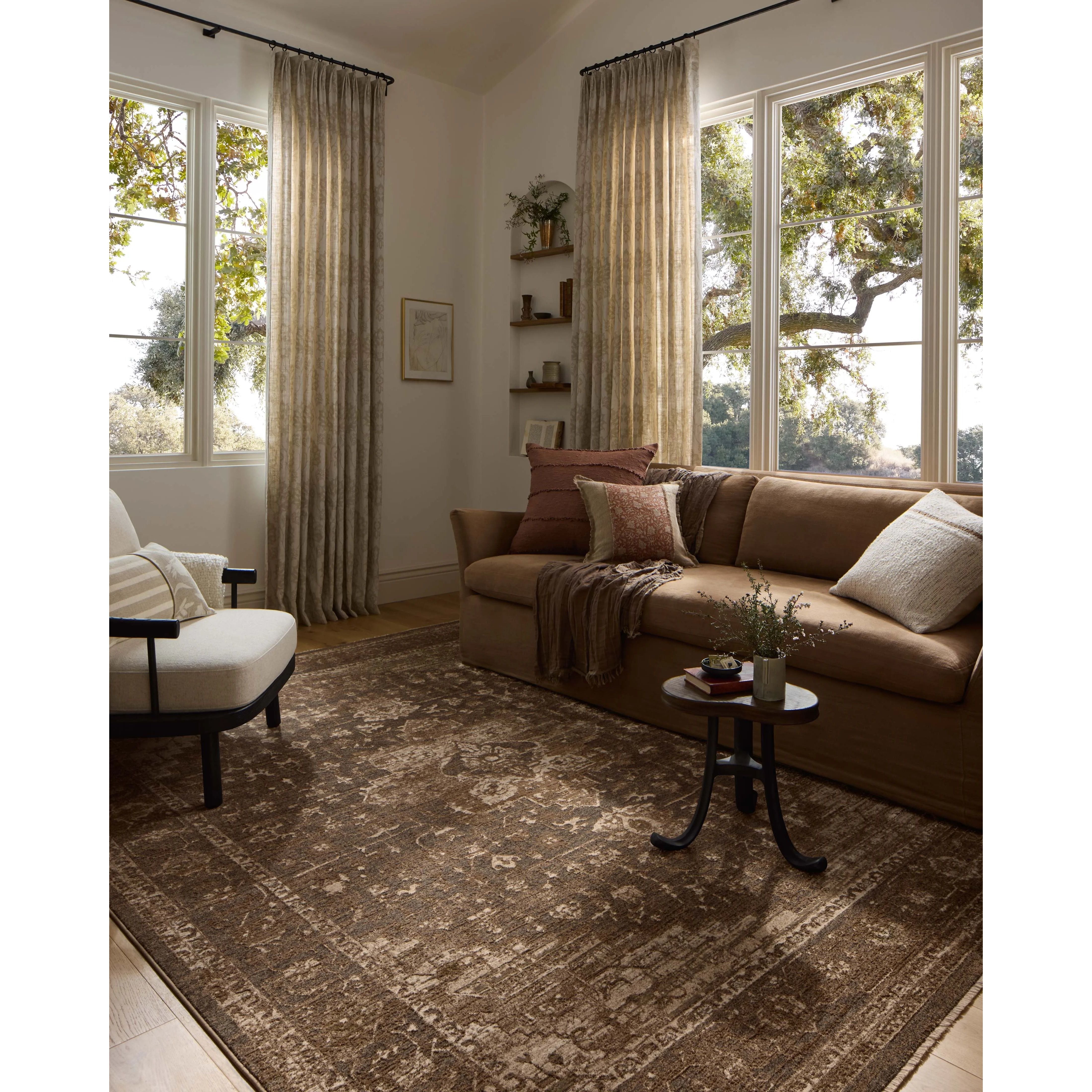 The Haywood Collection is an easy-to-clean, earth-toned area rug with a subtly distressed traditional design. Haywood is power-loomed of polyester in Turkey, a durable area rug for a living room, bedroom, dining room, or other high-traffic spaces. Amethyst Home provides interior design, new home construction design consulting, vintage area rugs, and lighting in the Scottsdale metro area.