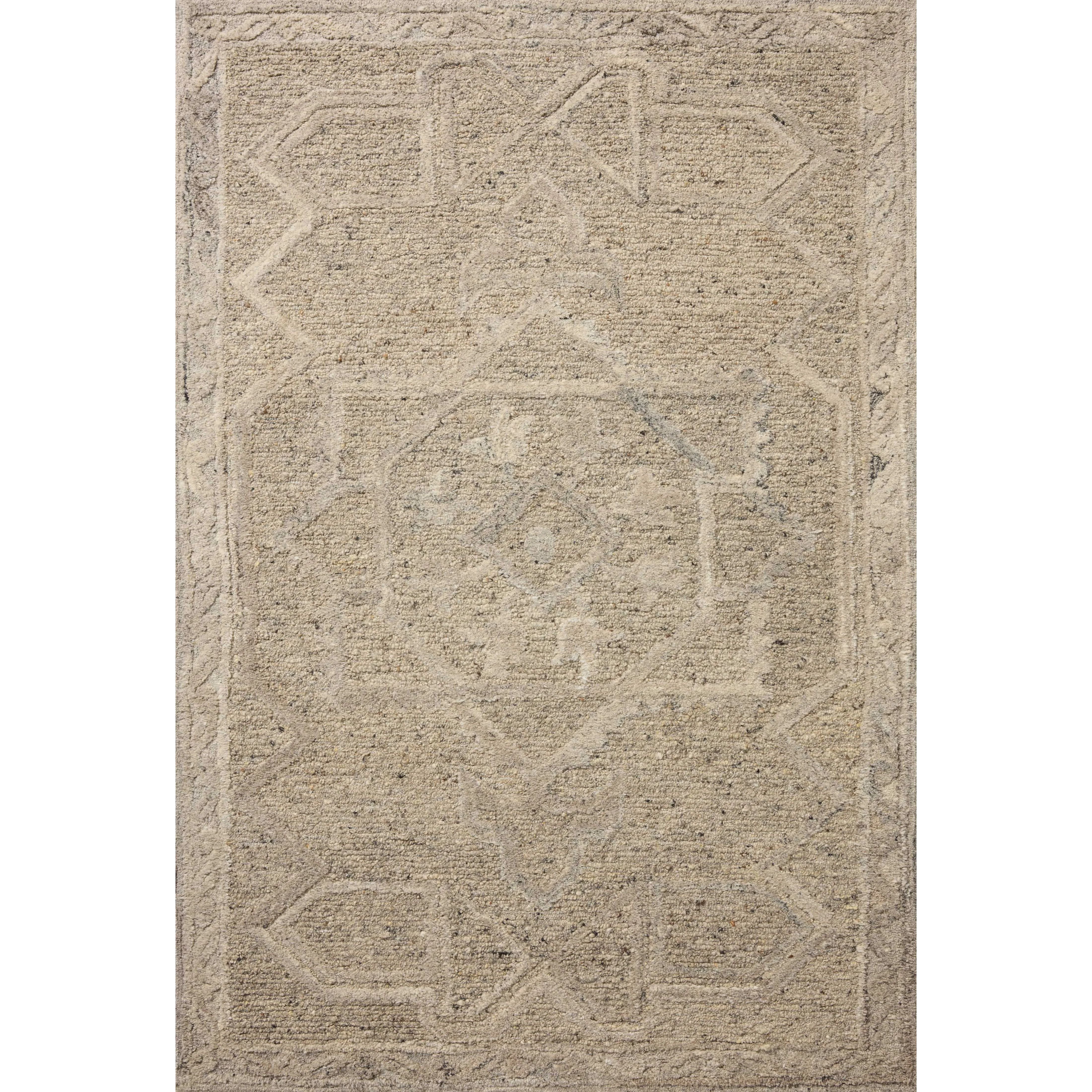 The Mabel Collection is a chunky wool area rug with a modernized take on traditional Turkish design. The rugs pattern rises with a higher pile for added dimension, while the neutral stone palette makes it easy to style in living rooms, bedrooms, and more. Amethyst Home provides interior design, new home construction design consulting, vintage area rugs, and lighting in the Miami metro area.