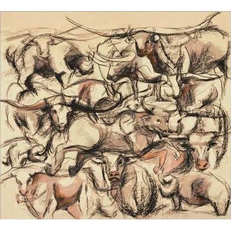 Longhorn Stampede Art