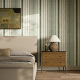 Loom Stripe Grasscloth Wallpaper by FH Art Studio - Loom Stripe - Olive