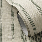 Loom Stripe Grasscloth Wallpaper by FH Art Studio - Loom Stripe - Olive