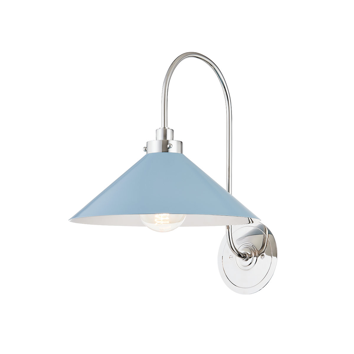 Clivedon Wall Sconce - Polished Nickel/Blue Bird | ready to ship!