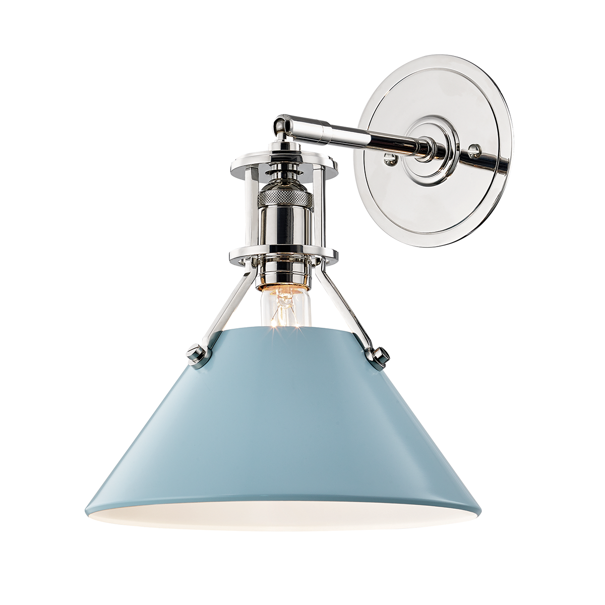 Painted No.2 Wall Sconce - Polished Nickel/Blue Bird | ready to ship!