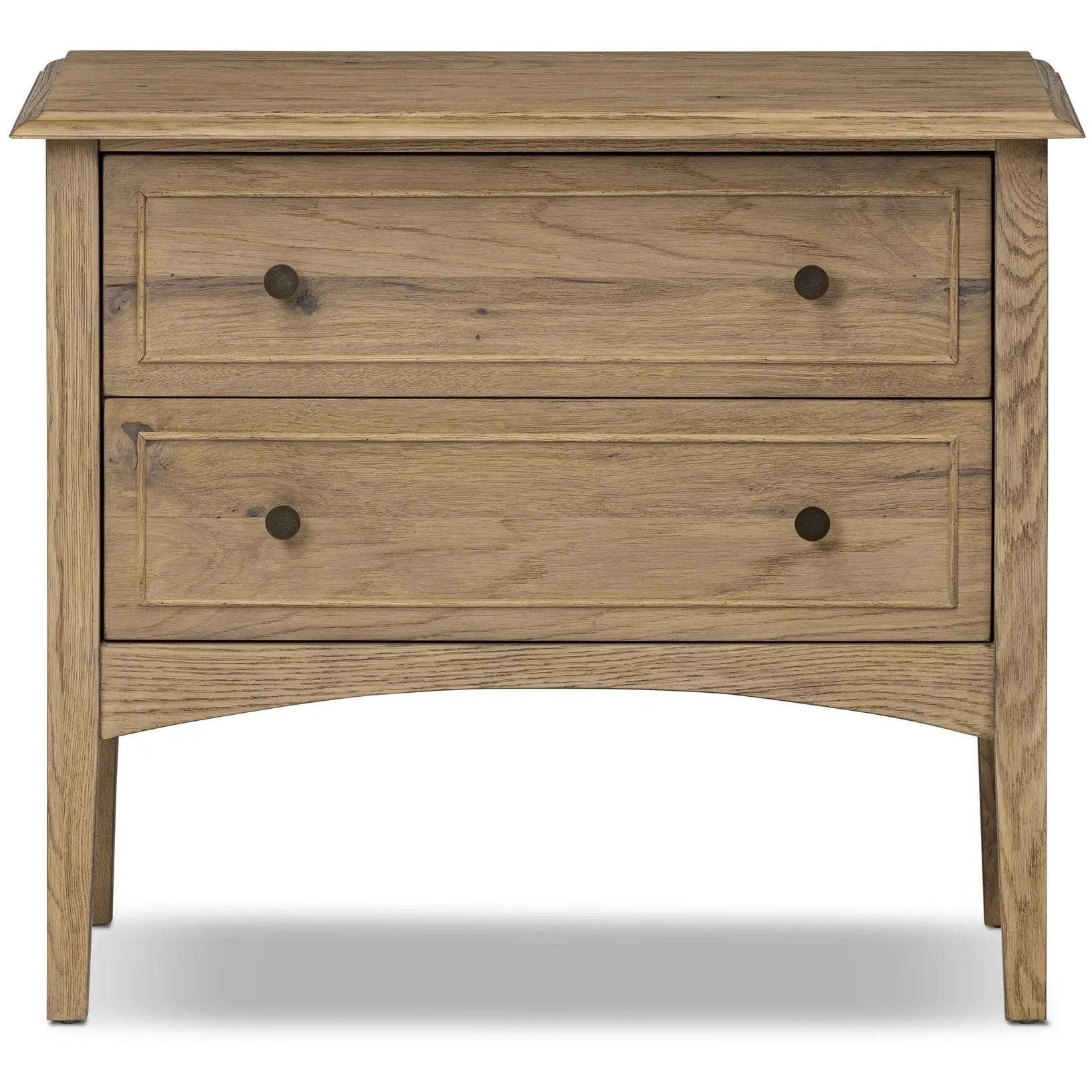 Featuring Maggie Aged Smoked Oak Resawn Nightstand by Four Hands at Amethyst Home. A cleanly shaped six-drawer dresser is crafted from aged smoked oak, highlighting the wood?s natural grain. Roomy drawers offer plenty of space for bedroom storage, while the slim, tapered legs give the piece a subtle lift, creating a grounded look.Overall Dimensions: 30.00"w. Amethyst Home provides interior design, new home construction design consulting, vintage area rugs, and lighting in the Park City metro area.