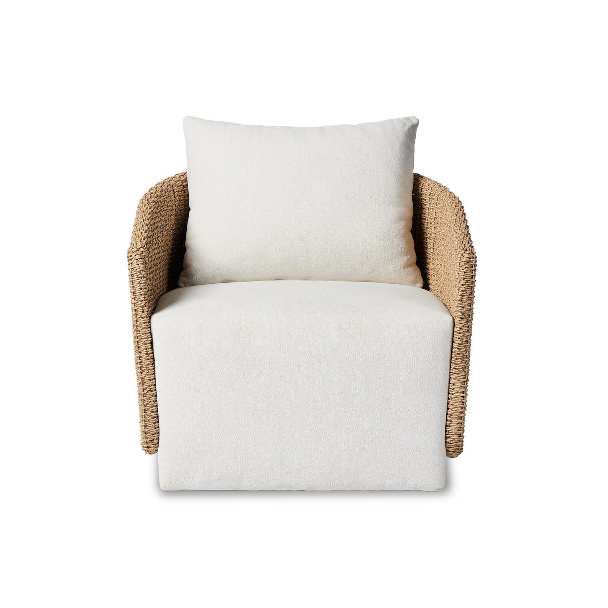 Maven Alessi Linen Outdoor Swivel Chair | ready to ship!
