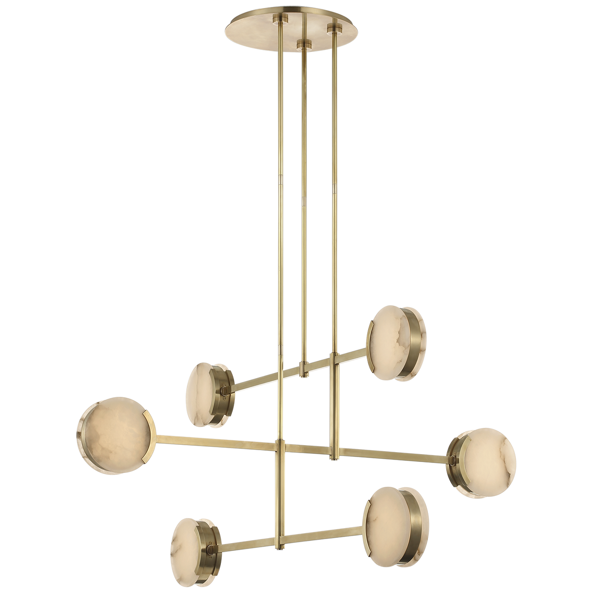 Melange 54" Multi-Positional Chandelier Antique-Burnished Brass | shipping 10/21/2025