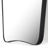 Featuring Merona Iron Matte Black Mantel Mirror by Four Hands at Amethyst Home. A swooped silhouette creates rounded corners while maintaining a sleek overall look.Overall Dimensions: 39.00"w x 2.00"d x 44.00"hWeight : 66.40 lbsMaterials : Iron, Mirror, Engineered Hardwood. Amethyst Home provides interior design, new construction, custom furniture, and area rugs in the Kansas City metro area