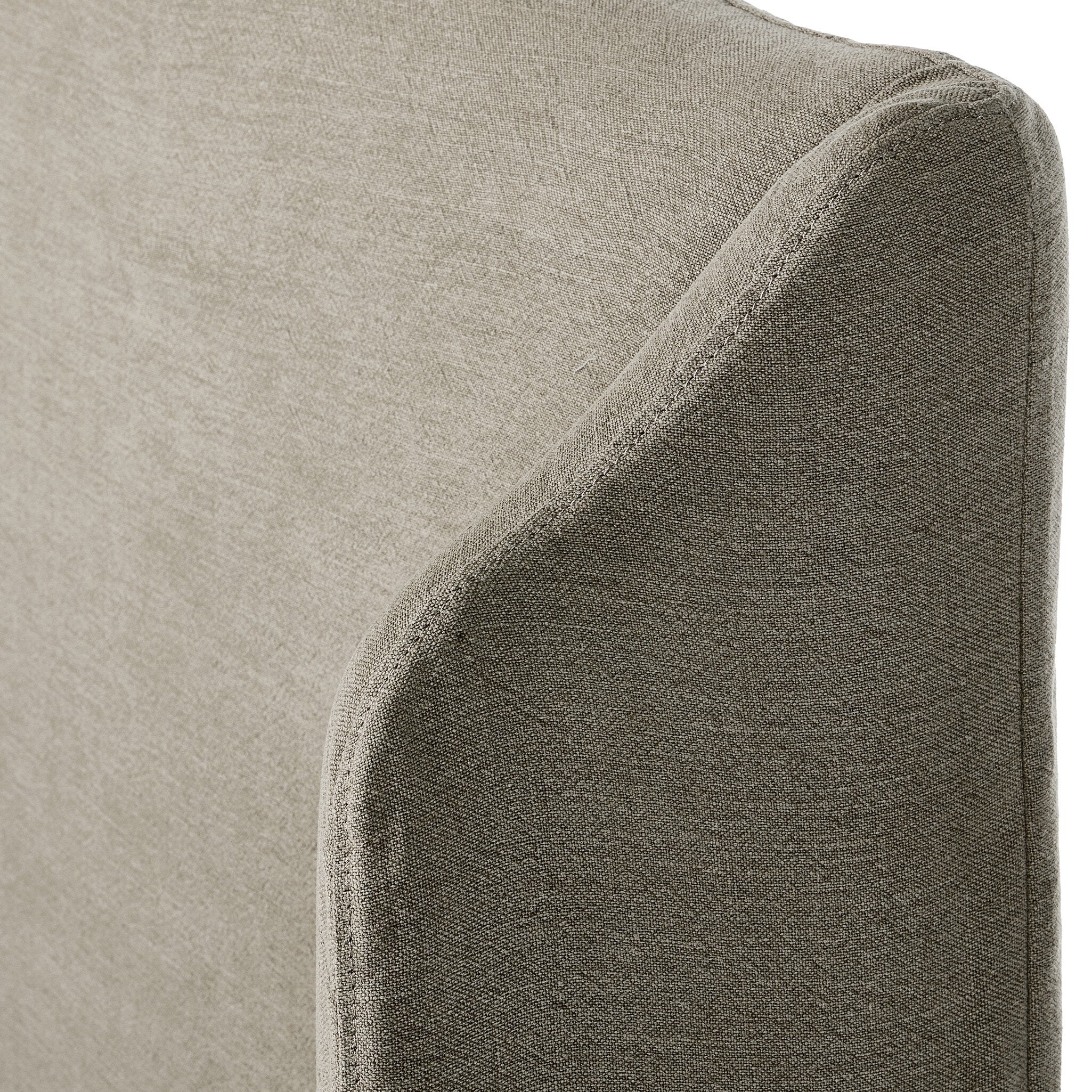 Featuring Meryl Broadway Stone Slipcover Bed by Four Hands at Amethyst Home. Inspired by the curved silhouette of the camel-back sofa, this classic shape is updated with the casual look of a slipcover. Slipcovered styles are fully removable and machine-washable for easy care.KingOverall Dimensions: 86.50"w x 89.00"d x 52.50"hWeight: 217.59 lbsQueenOverall Dimensions: 70.00"w x 8. Amethyst Home provides interior design, new construction, custom furniture, and area rugs in the Kansas City metro area