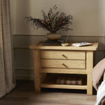 Featuring Millbrook Natural Light Oak Veneer Nightstand by Four Hands at Amethyst Home. Made from light, natural oak, the design of this two-drawer nightstand is inspired by a vintage general store counter. Softened corners and simple knob complete its heritage charm.Overall Dimensions: 38.00"w x 22.00"d x 27.00"hWeight : 90.08 lbsMaterials : Oak Veneer, Solid Oak. Amethyst Home provides interior design, new construction, custom furniture, and area rugs in the Austin metro area