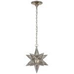 Featuring Moravian Small Star Lantern Burnished Silver Leaf by Visual Comfort at Amethyst Home. The Chapman & Myers Moravian Star reinterprets the classic multi-pointed star in antiqued mirror glass and metal, available in multiple finishes. Styled as a single lantern or combined to create a starry statement piece, the geometric lighting will lend a jewelry-like accent to modern inter. Amethyst Home provides interior design, new construction, custom furniture, and area rugs in the Omaha metro area