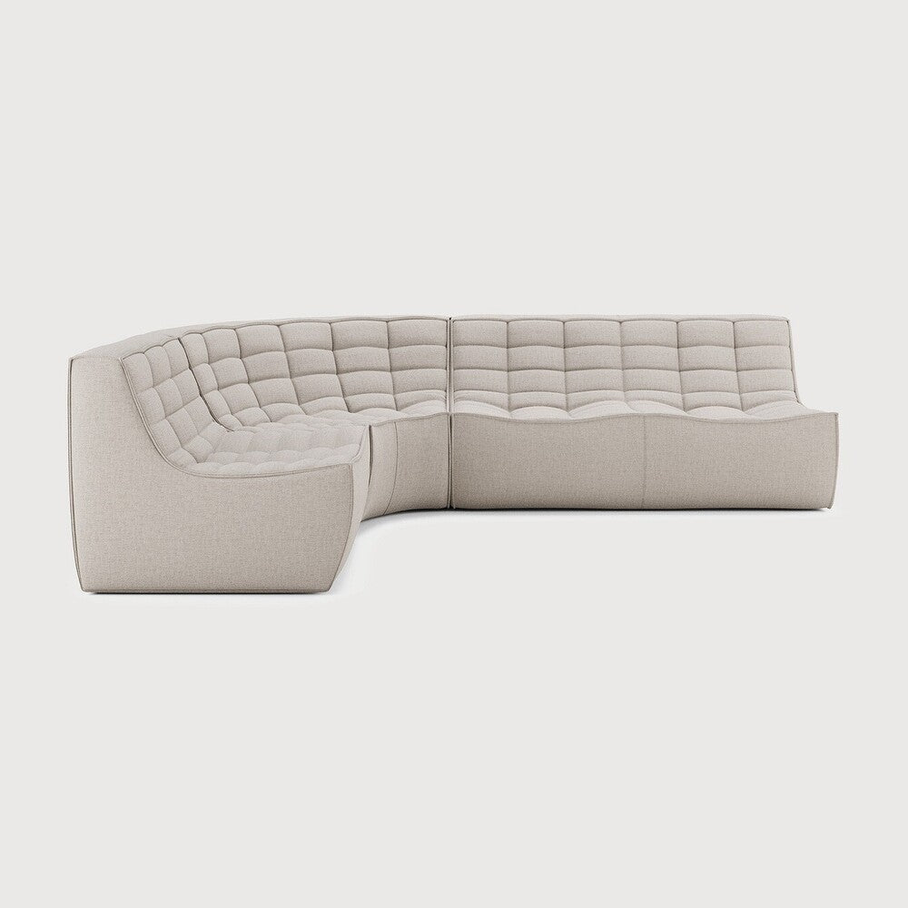 N701 Beige 90° Round Left Corner Modular Sofa Set | ready to ship!