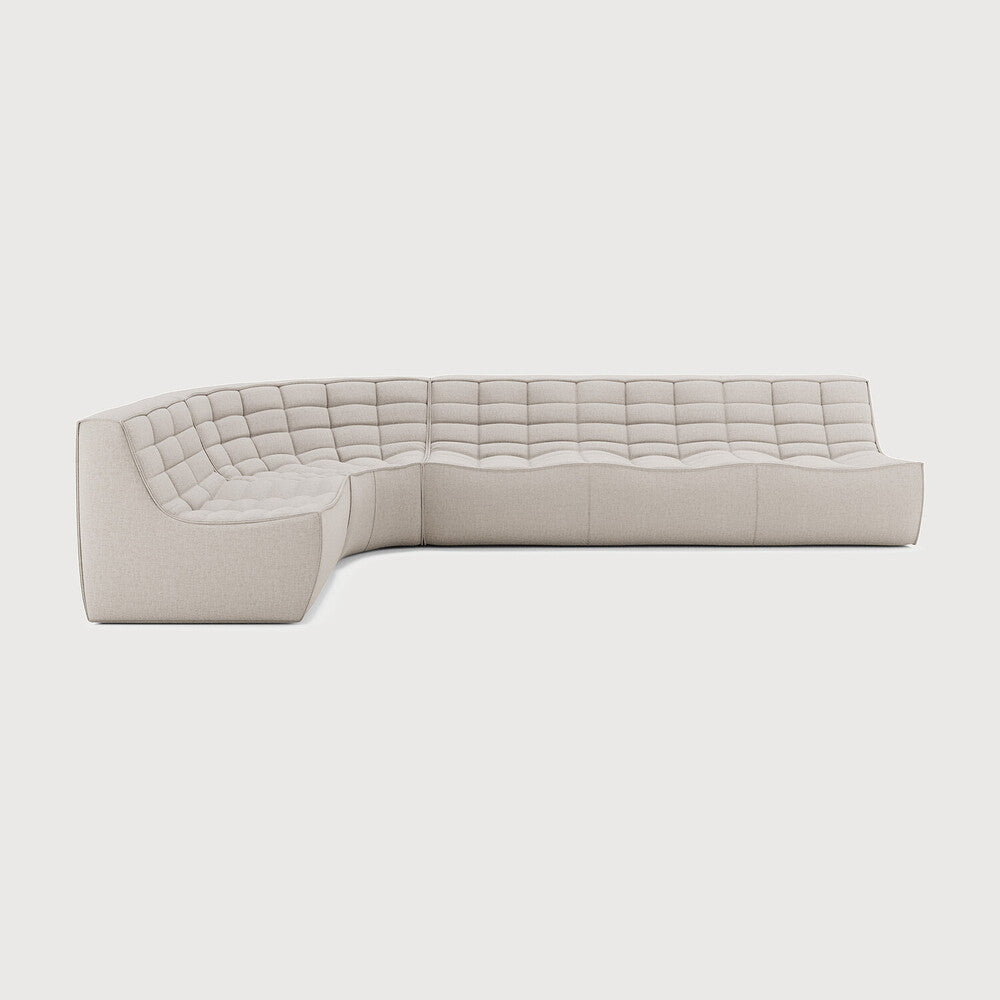 N701 Beige 90° Round Left Corner Modular Sofa Set | ready to ship!