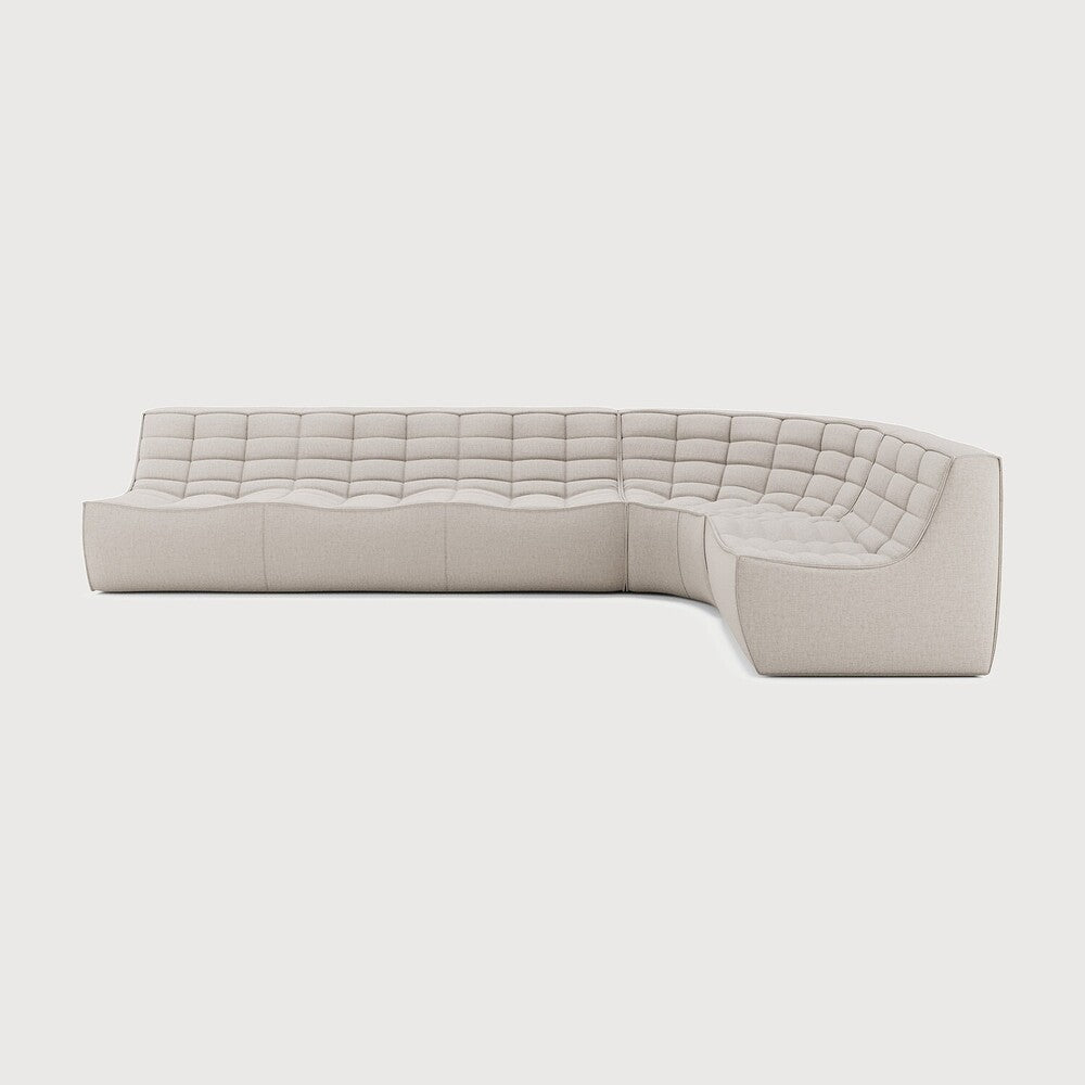 N701 Beige 90° Round Corner Right Modular Sofa Set | ready to ship!