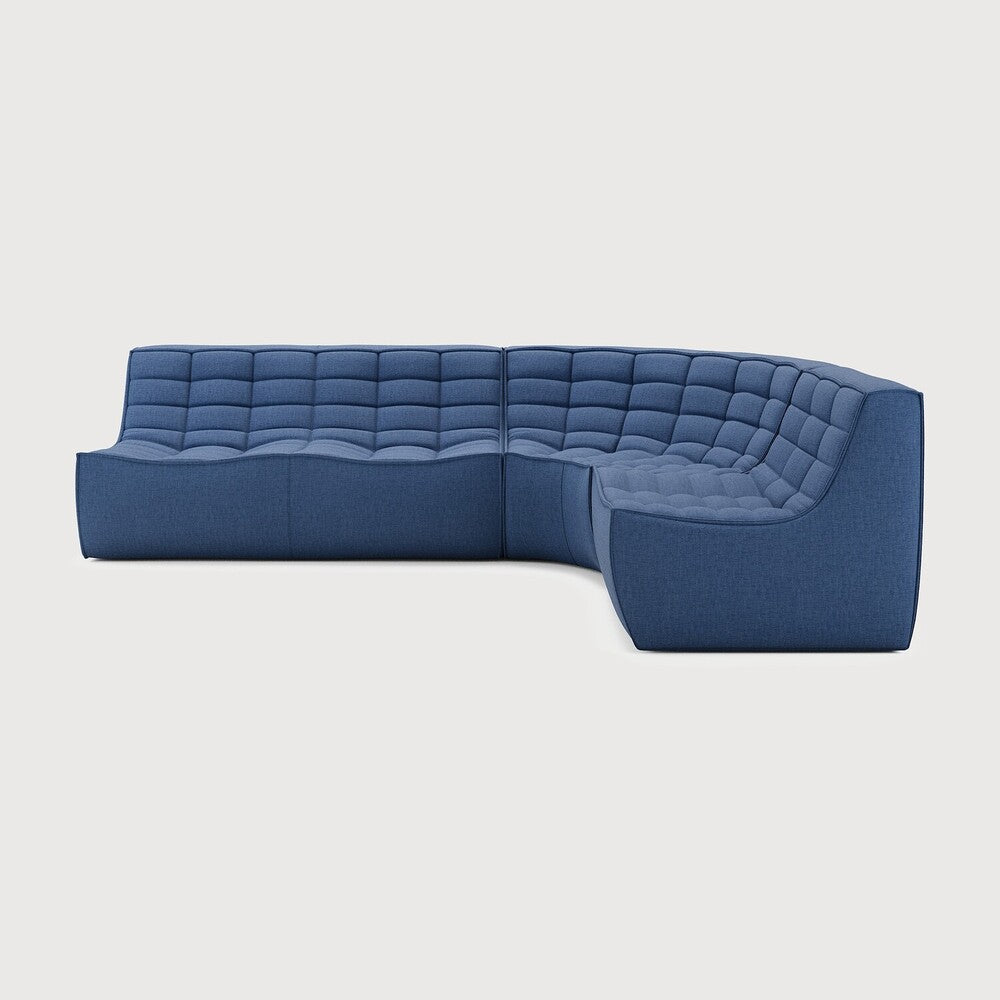 Featuring N701 Blue 90° Round Corner Right Modular Sofa Set by Ethnicraft at Amethyst Home. The N701 sofa is an inviting design that oozes comfort and relaxation. By combining the different modules and sizes, you have unlimited possibilities when it comes to creating your own unique setting. Designed by Jacques Deneef, it’s available in multiple colours and materials, with pre-con. Amethyst Home provides interior design, new construction, custom furniture, and area rugs in the San Diego metro area