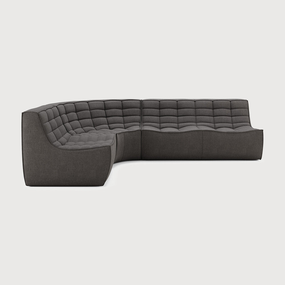 N701 Dark Grey 90° Round Left Corner Modular Sofa Set | ready to ship!