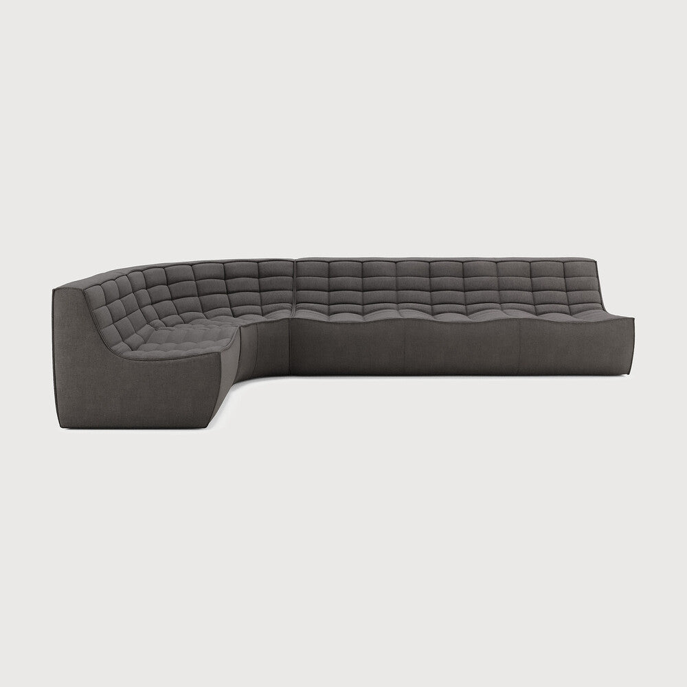 N701 Dark Grey 90° Round Left Corner Modular Sofa Set | ready to ship!