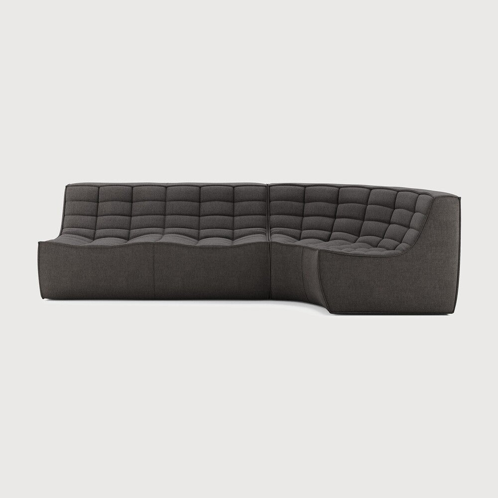 N701 Dark Grey 90° Round Corner Right Modular Sofa Set | ready to ship!
