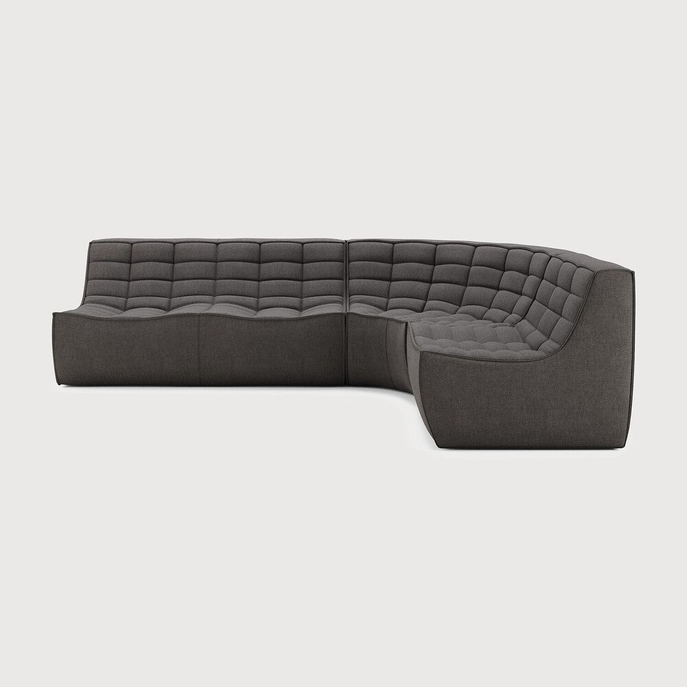 N701 Dark Grey 90° Round Corner Right Modular Sofa Set | ready to ship!