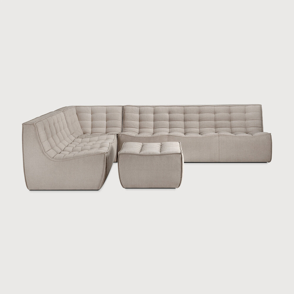 Featuring N701 Ecru 90° Square Corner Modular Sofa Piece by Ethnicraft at Amethyst Home. The N701 sofa is an inviting design that oozes comfort and relaxation. By combining the different modules and sizes, you have unlimited possibilities when it comes to creating your own unique setting.Weight : 47 lbs Dimensions: 36" W x 36" L x 30" H. Amethyst Home provides interior design, new construction, custom furniture, and area rugs in the Boston metro area