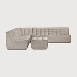 Featuring N701 Ecru 90° Square Corner Modular Sofa Piece by Ethnicraft at Amethyst Home. The N701 sofa is an inviting design that oozes comfort and relaxation. By combining the different modules and sizes, you have unlimited possibilities when it comes to creating your own unique setting.Weight : 47 lbs Dimensions: 36" W x 36" L x 30" H. Amethyst Home provides interior design, new construction, custom furniture, and area rugs in the Boston metro area