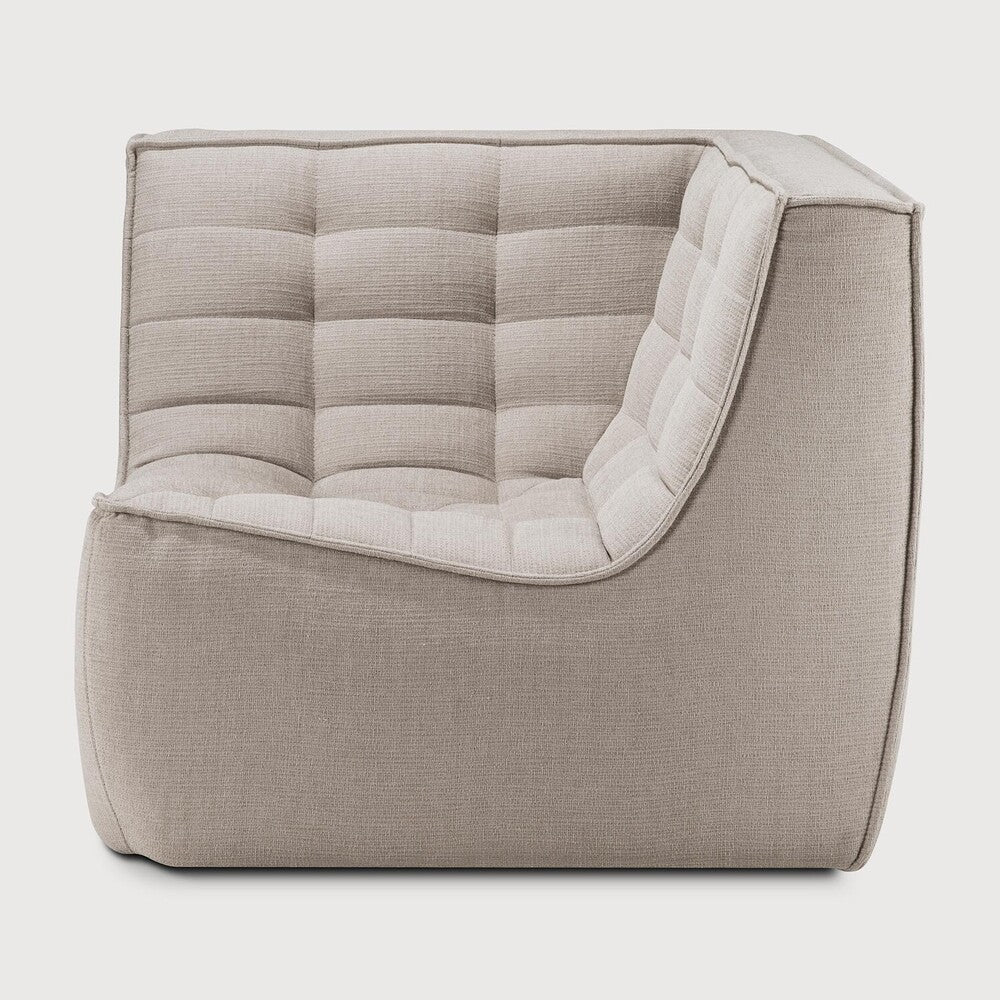 Featuring N701 Ecru 90° Square Corner Modular Sofa Piece by Ethnicraft at Amethyst Home. The N701 sofa is an inviting design that oozes comfort and relaxation. By combining the different modules and sizes, you have unlimited possibilities when it comes to creating your own unique setting.Weight : 47 lbs Dimensions: 36" W x 36" L x 30" H. Amethyst Home provides interior design, new construction, custom furniture, and area rugs in the Monterey metro area