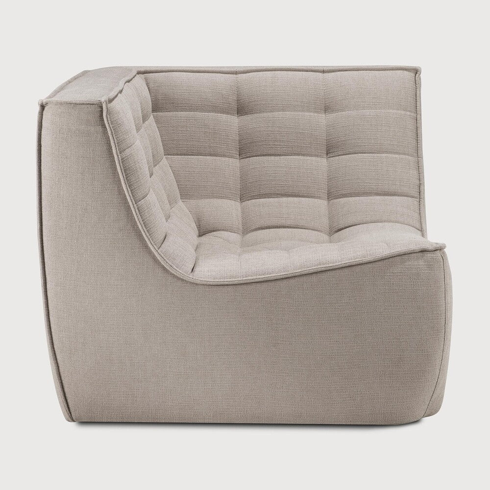 Featuring N701 Ecru 90° Square Corner Modular Sofa Piece by Ethnicraft at Amethyst Home. The N701 sofa is an inviting design that oozes comfort and relaxation. By combining the different modules and sizes, you have unlimited possibilities when it comes to creating your own unique setting.Weight : 47 lbs Dimensions: 36" W x 36" L x 30" H. Amethyst Home provides interior design, new construction, custom furniture, and area rugs in the San Diego metro area