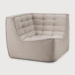 Featuring N701 Ecru 90° Square Corner Modular Sofa Piece by Ethnicraft at Amethyst Home. The N701 sofa is an inviting design that oozes comfort and relaxation. By combining the different modules and sizes, you have unlimited possibilities when it comes to creating your own unique setting.Weight : 47 lbs Dimensions: 36" W x 36" L x 30" H. Amethyst Home provides interior design, new construction, custom furniture, and area rugs in the Scottsdale metro area