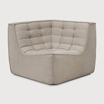 Featuring N701 Ecru 90° Square Corner Modular Sofa Piece by Ethnicraft at Amethyst Home. The N701 sofa is an inviting design that oozes comfort and relaxation. By combining the different modules and sizes, you have unlimited possibilities when it comes to creating your own unique setting.Weight : 47 lbs Dimensions: 36" W x 36" L x 30" H. Amethyst Home provides interior design, new construction, custom furniture, and area rugs in the Washington metro area