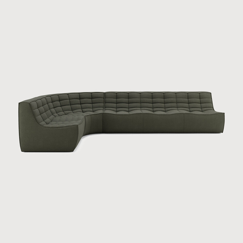 Featuring N701 Moss 90° Round Left Corner Modular Sofa Set by Ethnicraft at Amethyst Home. The N701 sofa is an inviting design that oozes comfort and relaxation. By combining the different modules and sizes, you have unlimited possibilities when it comes to creating your own unique setting. Designed by Jacques Deneef, it’s available in multiple colours and materials, with pre-configur. Amethyst Home provides interior design, new construction, custom furniture, and area rugs in the Miami metro area