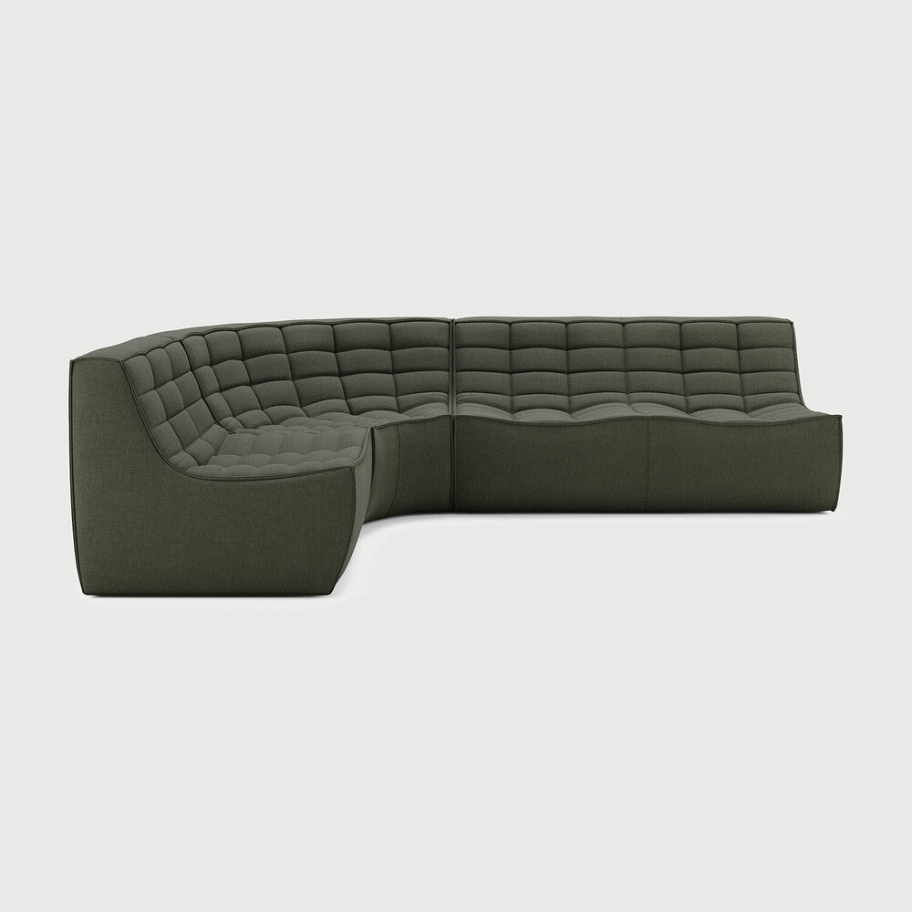 Featuring N701 Moss 90° Round Left Corner Modular Sofa Set by Ethnicraft at Amethyst Home. The N701 sofa is an inviting design that oozes comfort and relaxation. By combining the different modules and sizes, you have unlimited possibilities when it comes to creating your own unique setting. Designed by Jacques Deneef, it’s available in multiple colours and materials, with pre-configur. Amethyst Home provides interior design, new construction, custom furniture, and area rugs in the Miami metro area