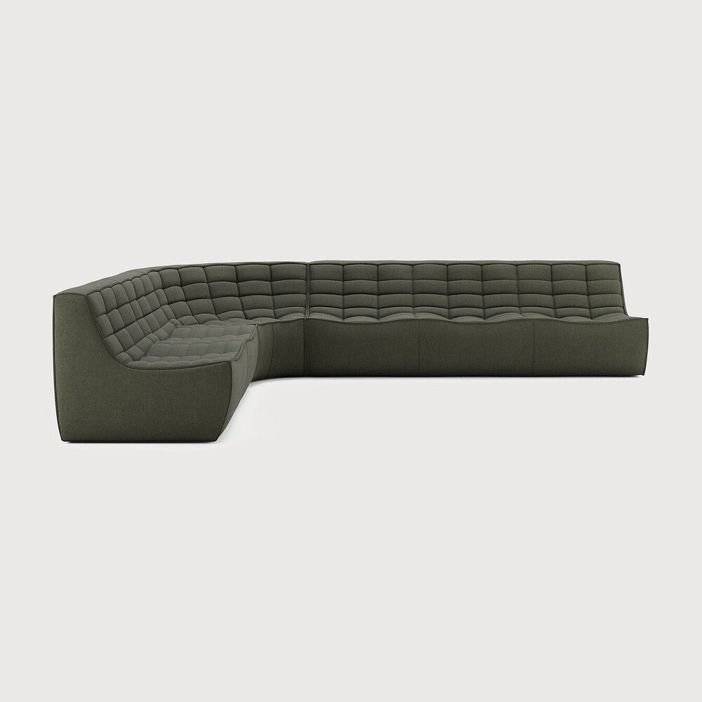 Featuring N701 Moss 90° Round Left Corner Sofa Set by Ethnicraft at Amethyst Home. The N701 sofa is an inviting design that oozes comfort and relaxation. By combining the different modules and sizes, you have unlimited possibilities when it comes to creating your own unique setting. Designed by Jacques Deneef, it’s available in multiple colours and materials, with pre-configured optio. Amethyst Home provides interior design, new construction, custom furniture, and area rugs in the Omaha metro area