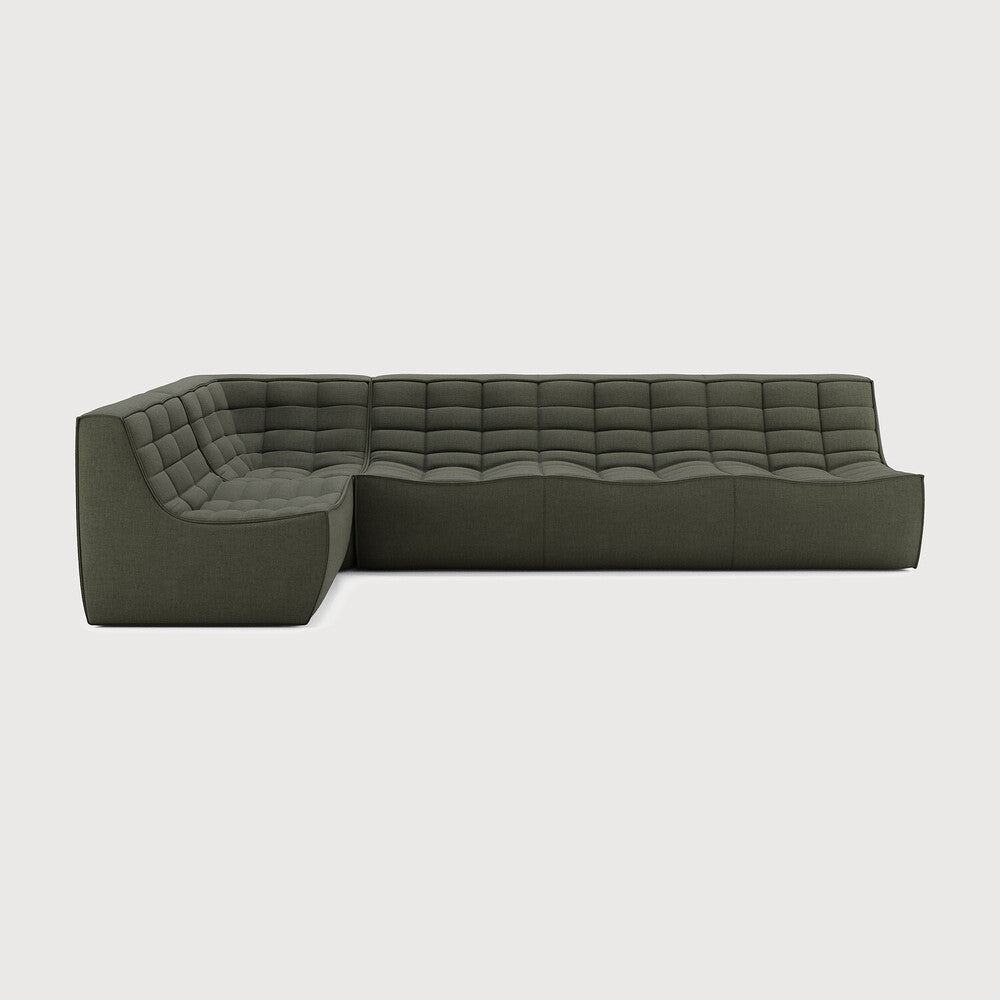 Featuring N701 Moss 90° Square Left Corner Modular Sofa Set by Ethnicraft at Amethyst Home. The N701 sofa is an inviting design that oozes comfort and relaxation. By combining the different modules and sizes, you have unlimited possibilities when it comes to creating your own unique setting. Designed by Jacques Deneef, it’s available in multiple colours and materials, with pre. Amethyst Home provides interior design, new construction, custom furniture, and area rugs in the Newport Beach metro area